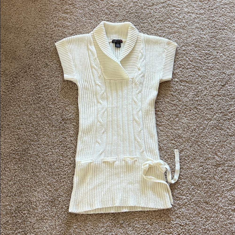 Body Central Black/ Ivory Knit Sweater Mini Dress